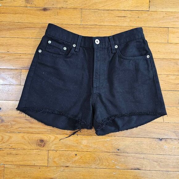 rag & bone Pants - Rag & Bone Cut Out Black Shorts Women’s size 26 Distressed Denim shorts